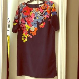 Ann Taylor Floral navy dress
